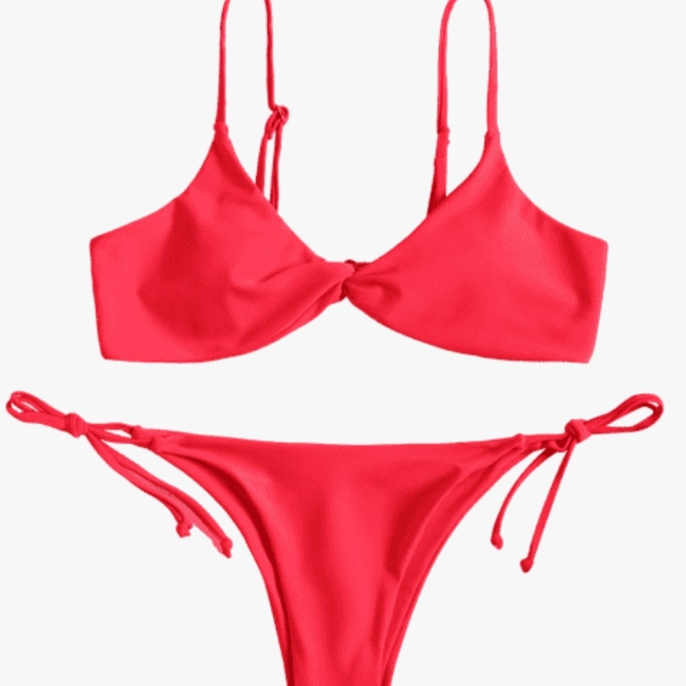 ZAFUL RED TWIST FRONT BIKINI SIZE S